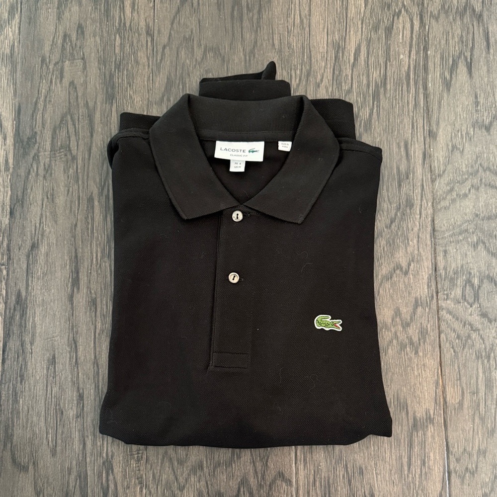 Lacoste Black Long Sleeve Classic Fit Polo